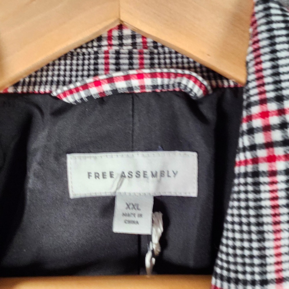 Free Assembly Women Plaid Double Breasted Blazer Jacket Multi Color Size XXL New - Picture 3 of 16